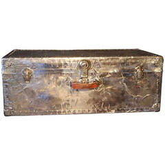 Vintage 1940s Aluminum Steamer Trunk