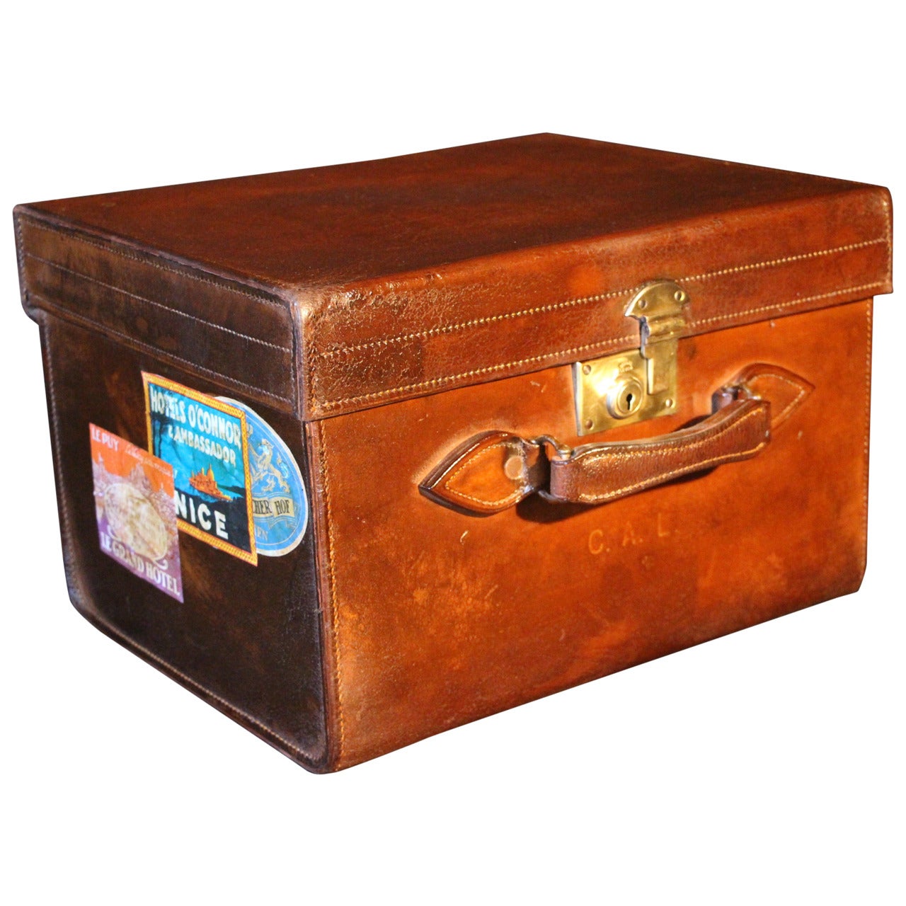 1930s Leather Hat Trunk