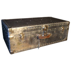 Vintage 1940s Aluminum Steamer Trunk