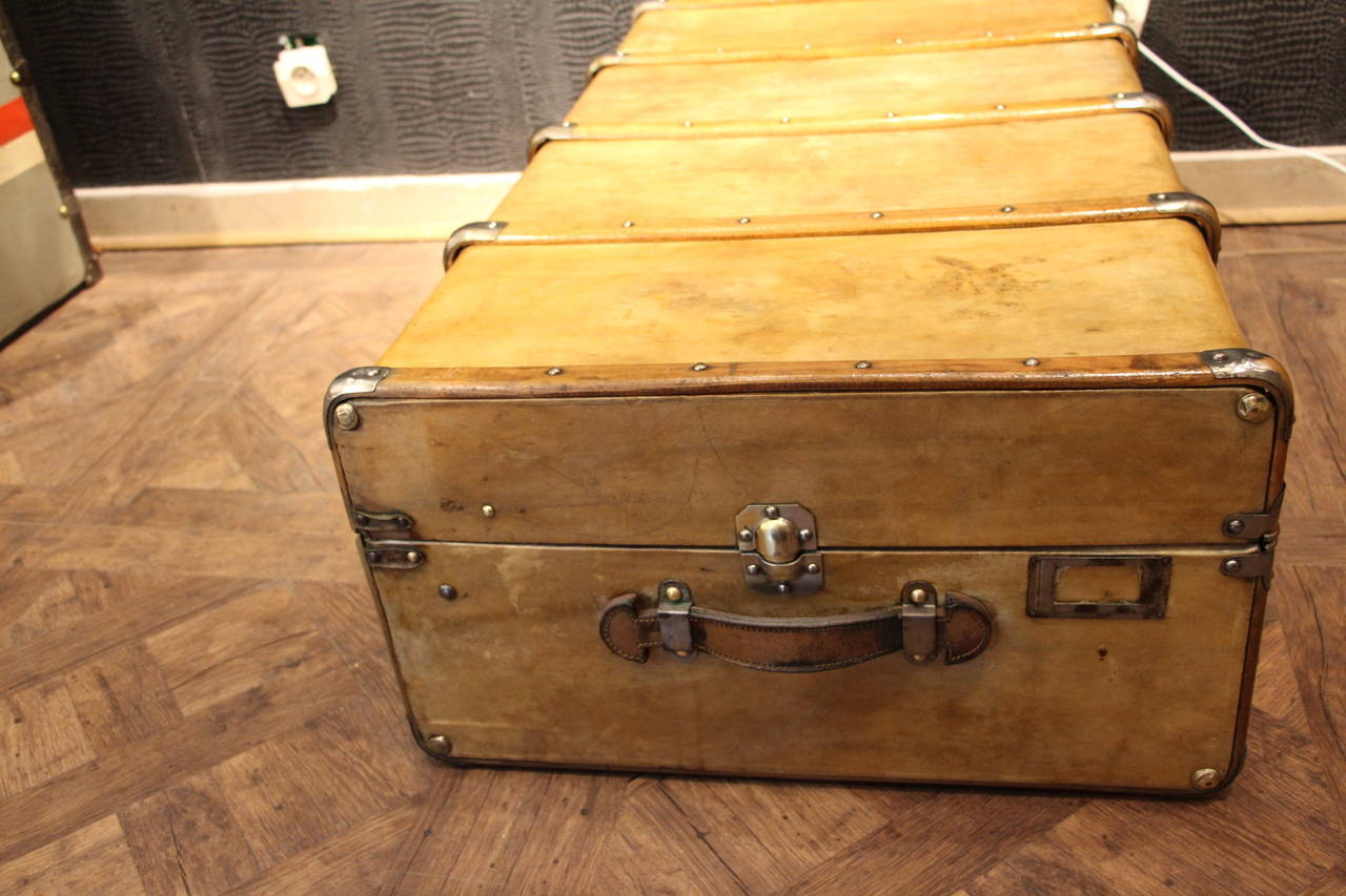 1920s Vellum Steamer Trunk In Excellent Condition In Saint-Ouen, FR