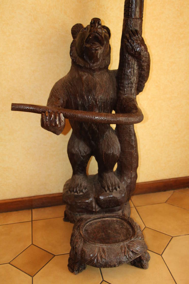 This carved wood Hall stand is also an umbrella stand.