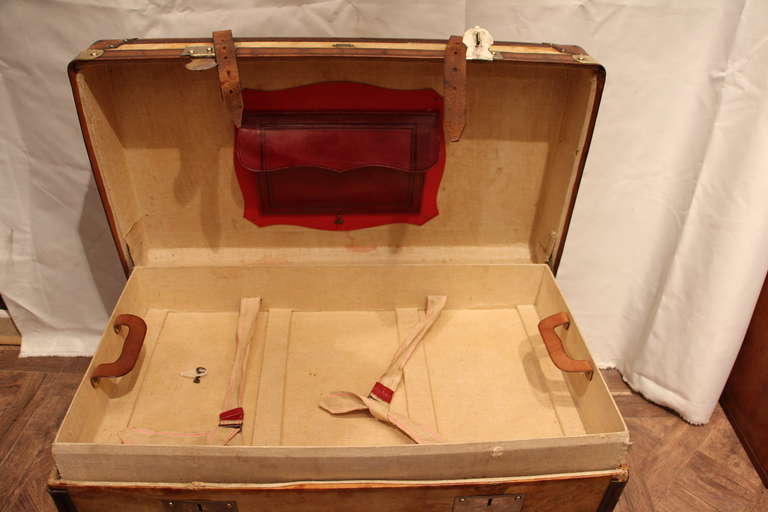 1900s Vellum and Leather Trunk 2