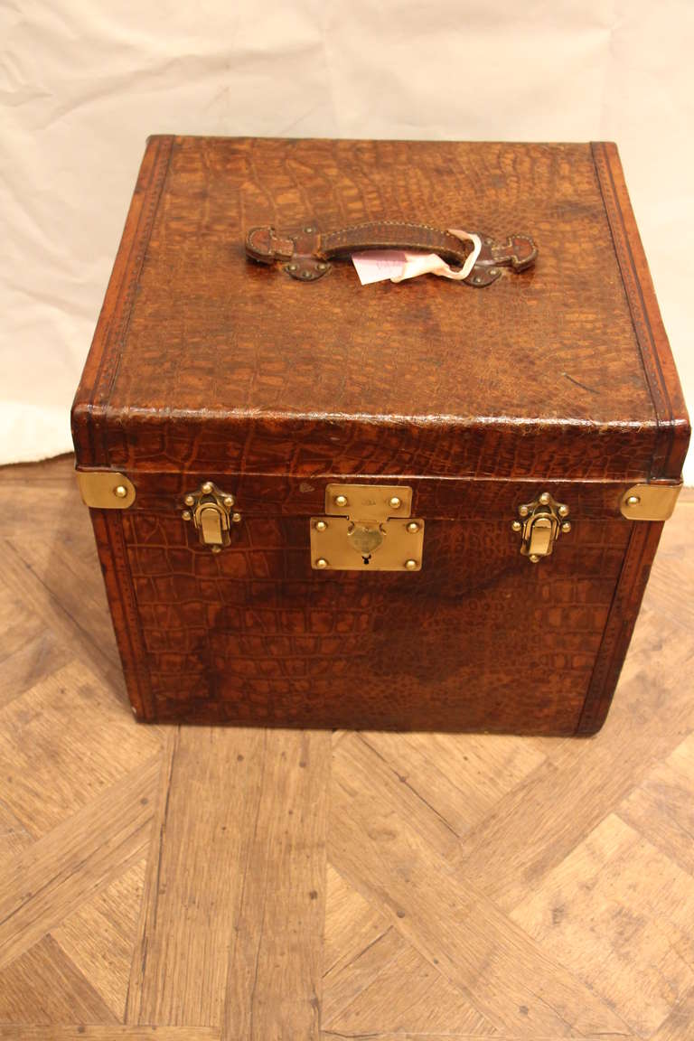 1920's Leather Hat Box