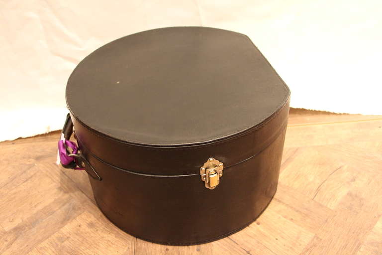 Danish 1930's Leather Hat Box