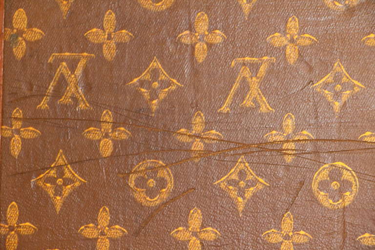 1940s Louis Vuitton Suitcase, Stenciled Canvas