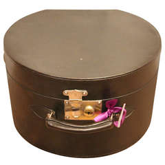 Vintage 1930's Leather Hat Box