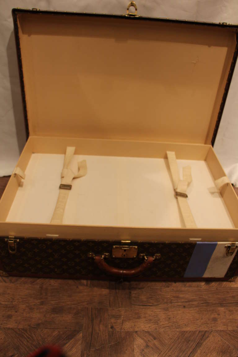 Wood Louis Vuitton Alzer 80 Suitcase