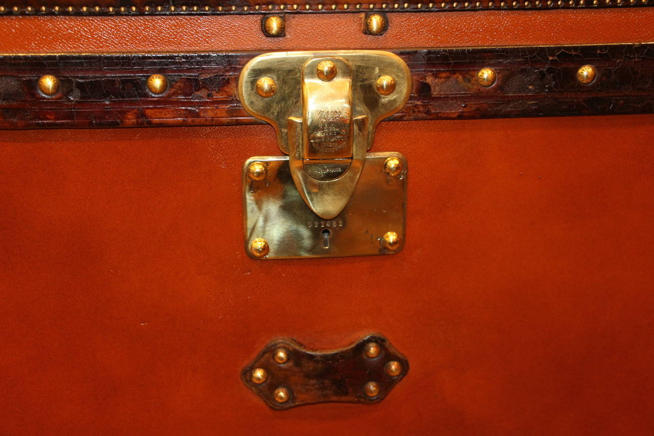 Early 20th Century 1910's Large Orange canvas Louis Vuitton Steamer Trunk