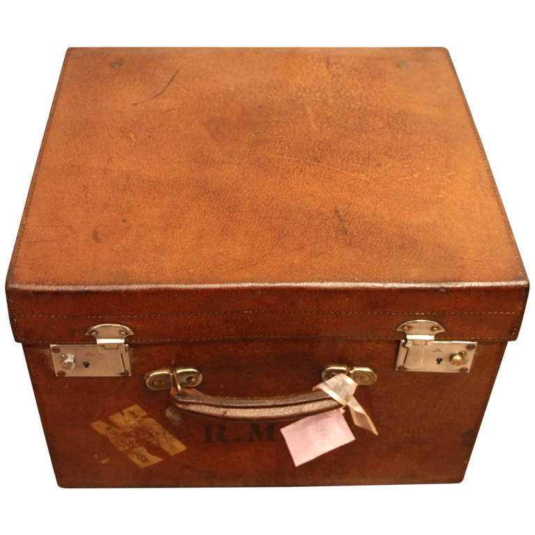 Leather Hat Box at 1stdibs