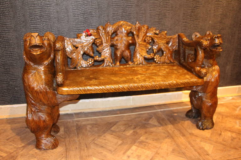 black forest bear bench