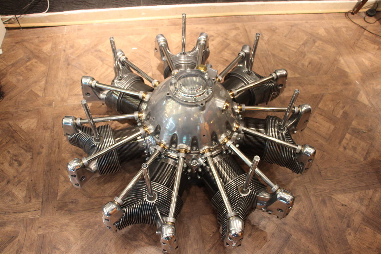 1930s Seven-Cylinder Jacobs Aircraft Engine Coffee Table ...