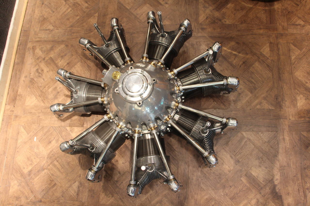 American 1930s Seven-Cylinder Jacobs Aircraft Engine Coffee Table
