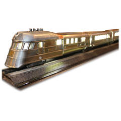 Pre-War Polished Aluminum Lionel Train at 1stDibs | lionel train lamp