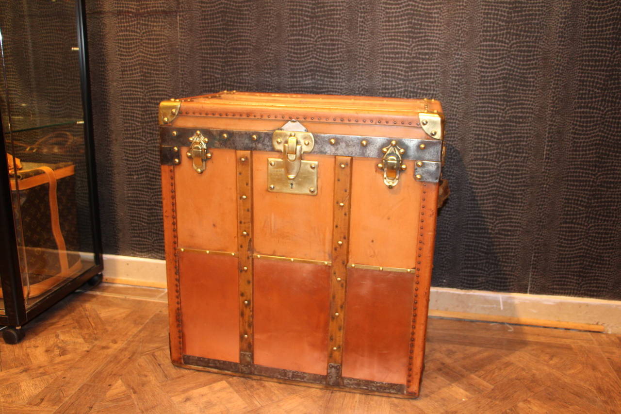 French Very Rare Copper and Canvas Trunk