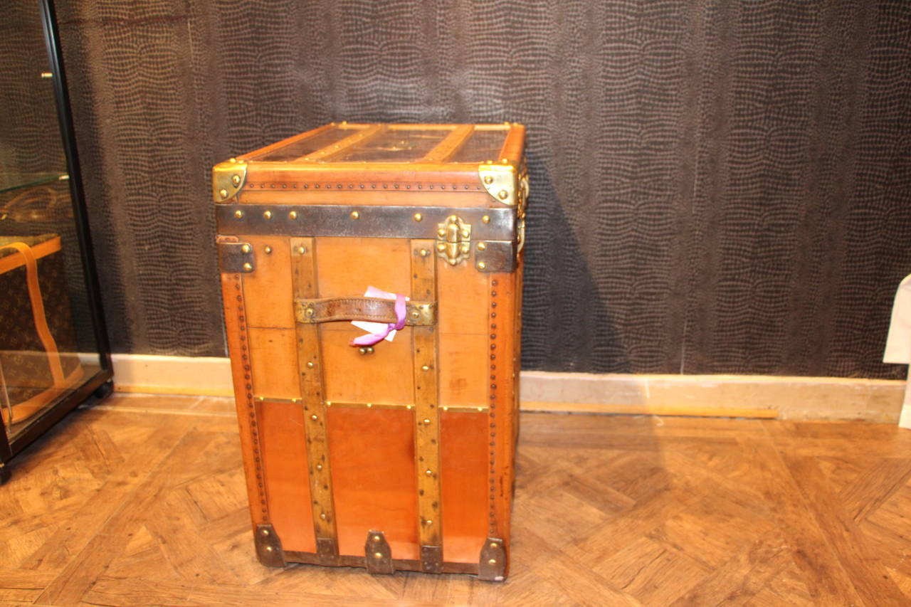 Wood Very Rare Copper and Canvas Trunk