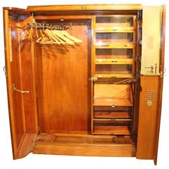 Used 1930s Burled Walnut Compactom Steamer Trunk