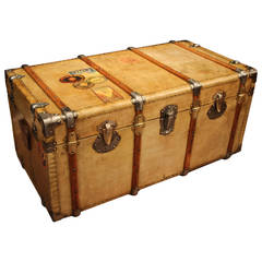 1930's Vellum Steamer Trunk