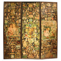 1880s Paper Decoupage Three-Fold Screen 8