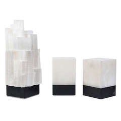 Set of Three Wireless Onyx and Selenite Lamps by HISLE