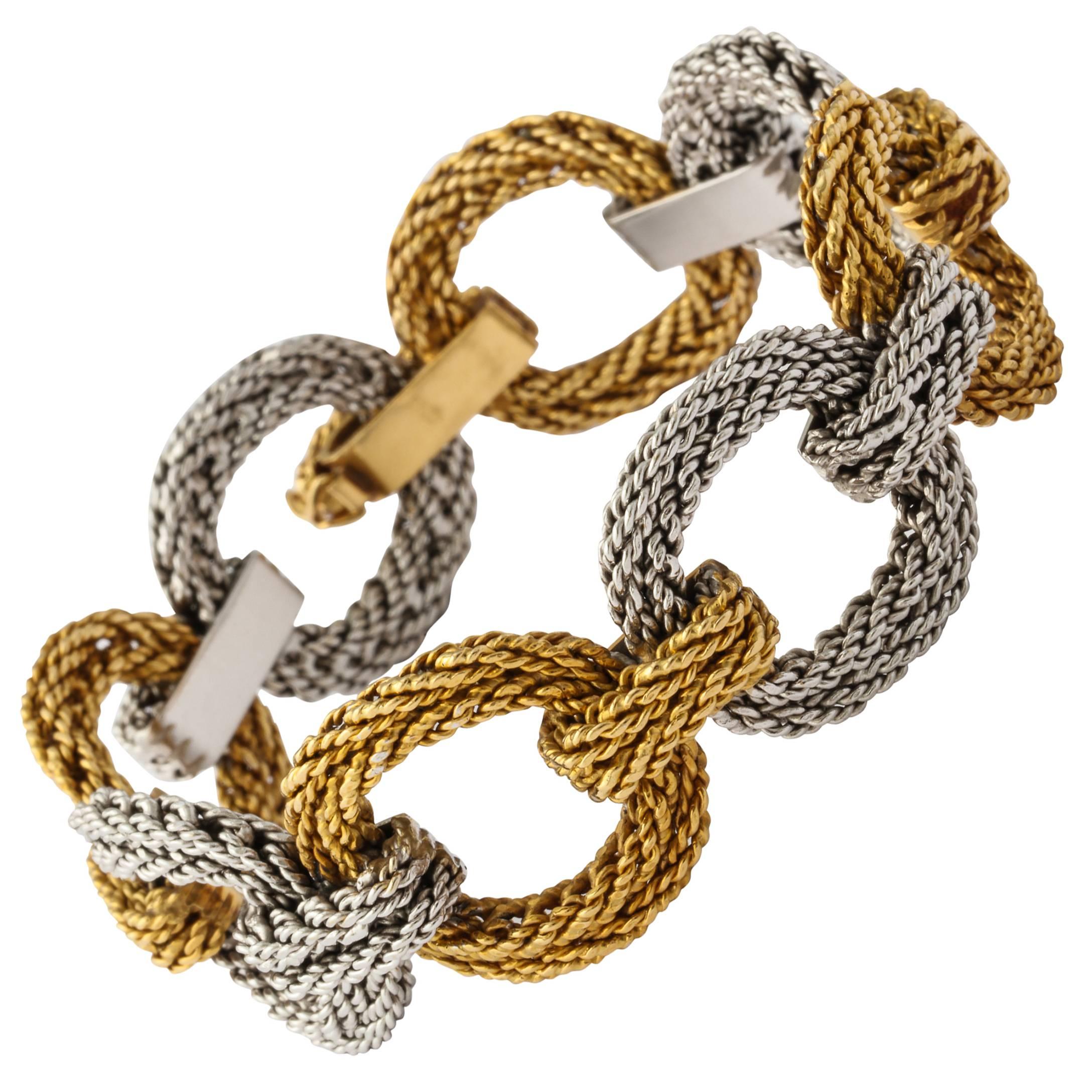 Cartier Two-Tone Gold Rope Link Bracelet