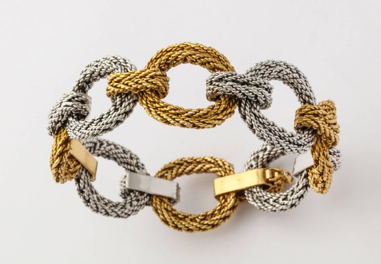 Cartier TwoTone Gold Rope Link Bracelet For Sale at 1stDibs cartier rope bracelet