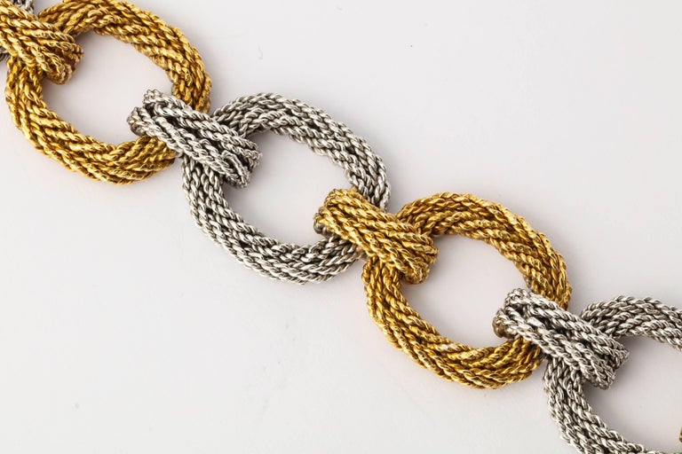 Cartier TwoTone Gold Rope Link Bracelet For Sale at 1stdibs