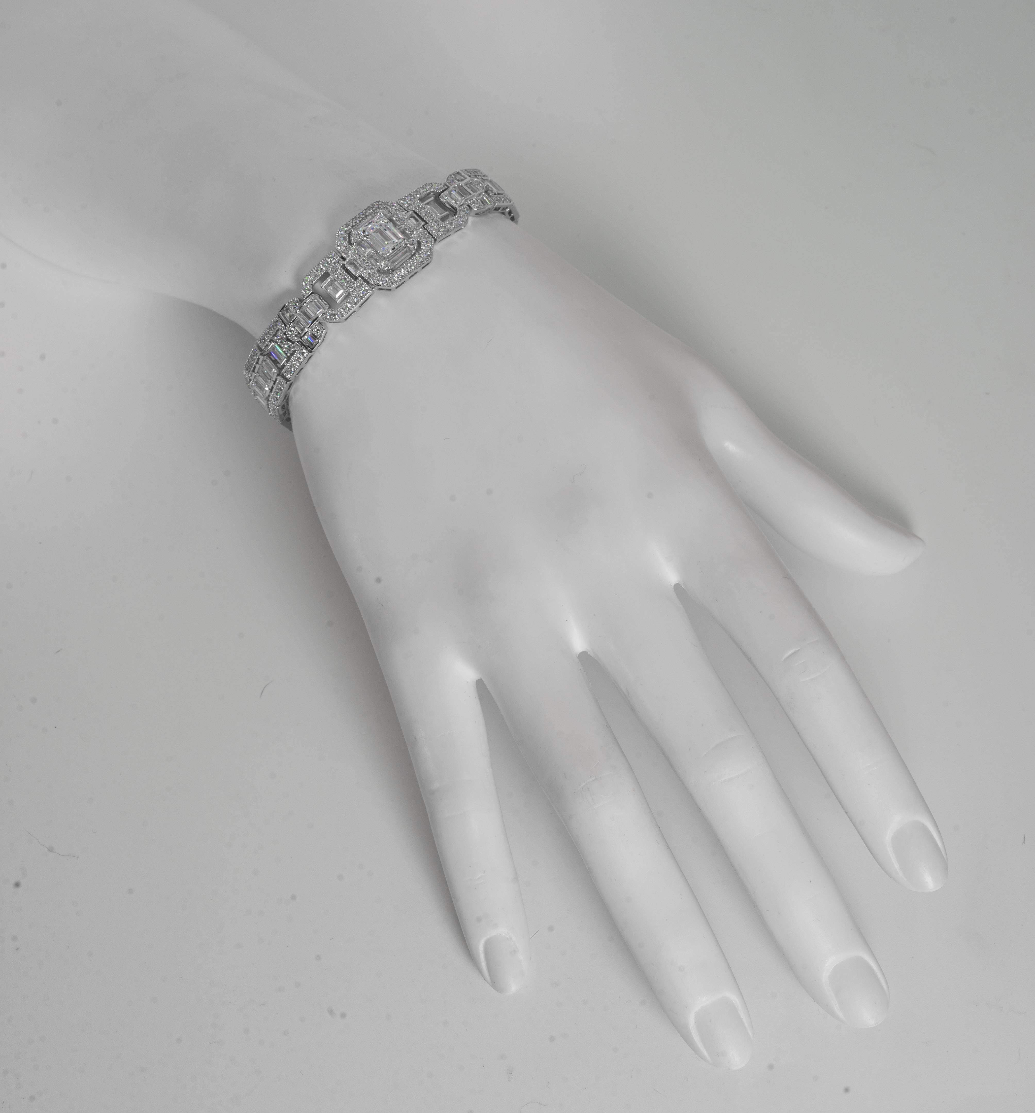 Magnificent Costume Jewelry Art Deco Style Diamond  Bracelet 1