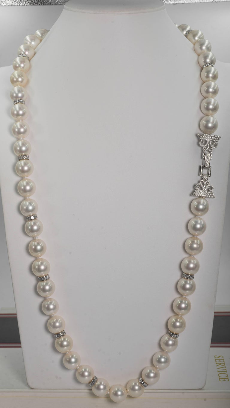 Magnificent Costume Jewelry Faux Pearl Diamond Long