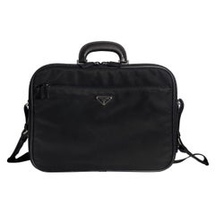 Retro Prada Nero Nylon Computer Shoulder Briefcase