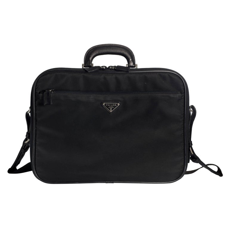 Prada Nero Nylon Computer Shoulder Briefcase at 1stDibs | prada computer bag,  prada nylon briefcase, prada nylon computer bag