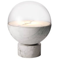Lee Broom White Carrara Marble Globe Light Large Table Lamp