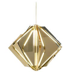 Echo 1 LED Light Pendant Chandelier Mirror Brass