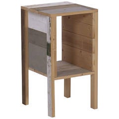 Bedside Table in Scrapwood, High Gloss
