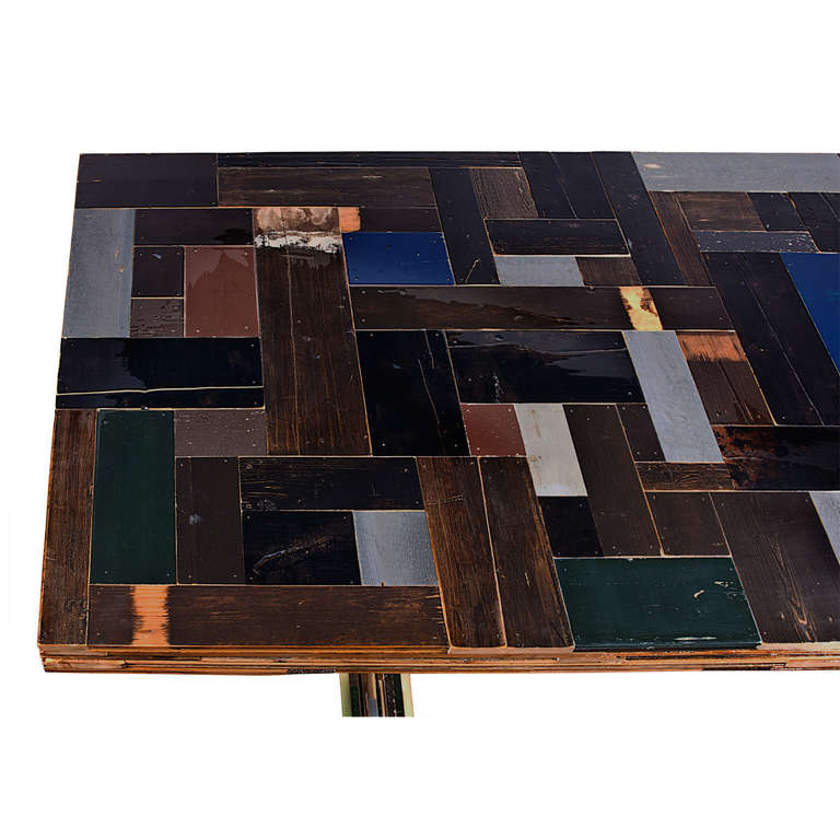 Dark Waste Table in Scrapwood In Excellent Condition For Sale In New York, NY