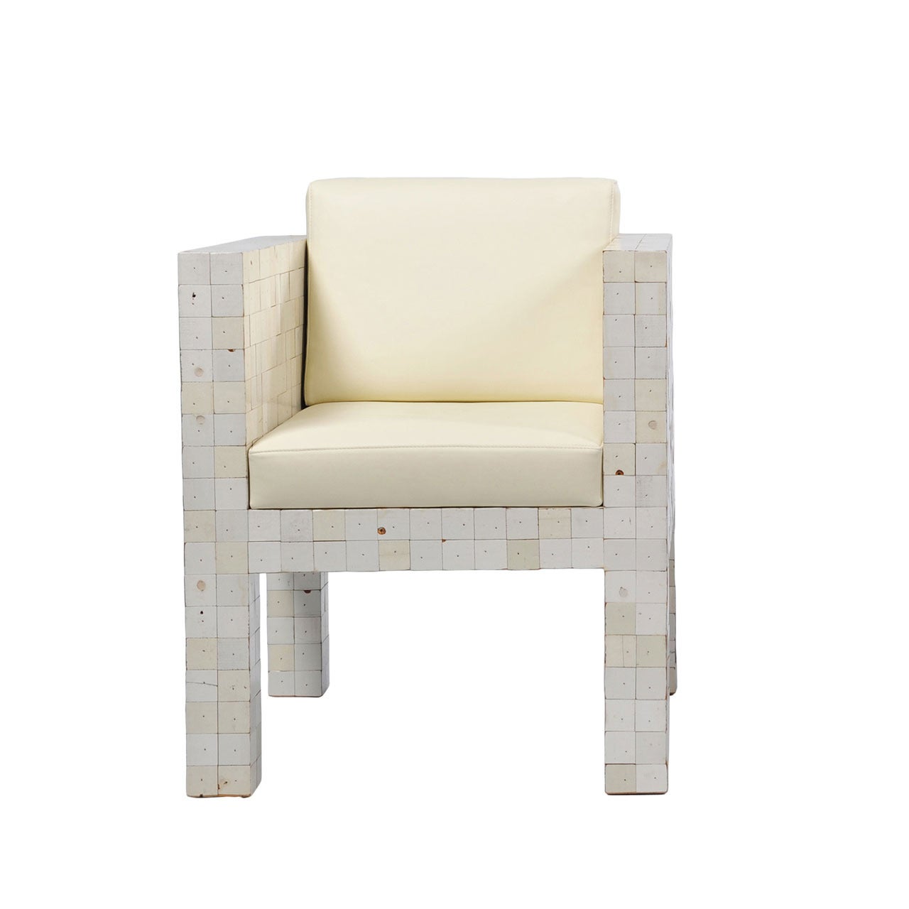 Piet Hein Eek 40x40 White Waste Armchair Upholstered Chair For Sale