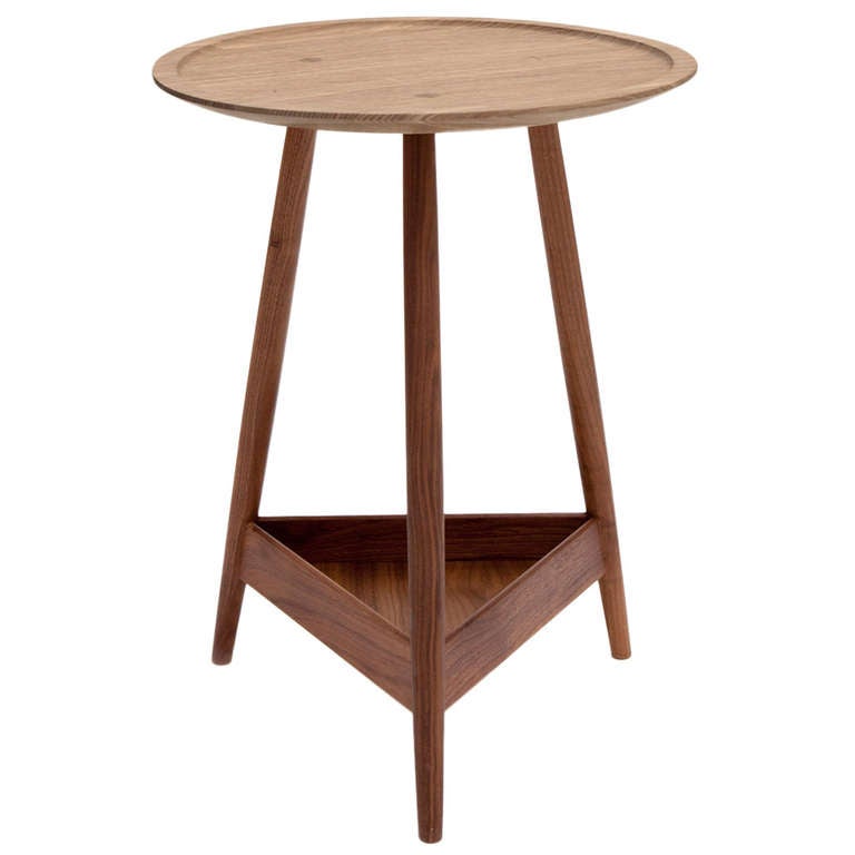 Pinch Clyde Side Table Oak Top, Walnut Legs For Sale at 1stDibs