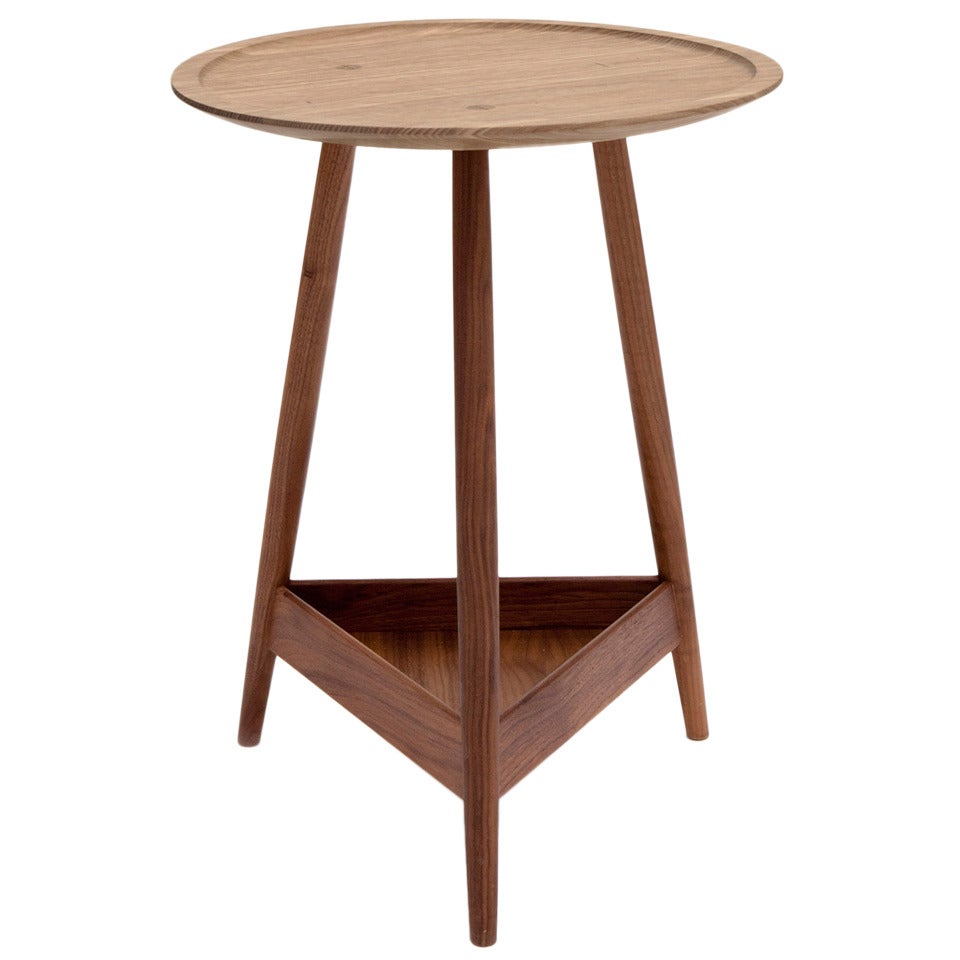 Pinch Clyde Side Table Oak Top, Walnut Legs For Sale