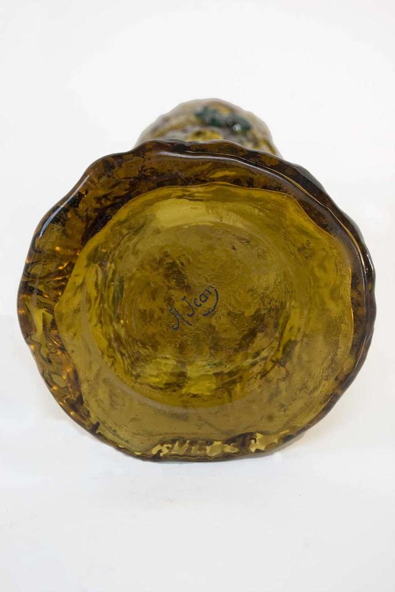 French Cristal Vase by Auguste Jean For Sale