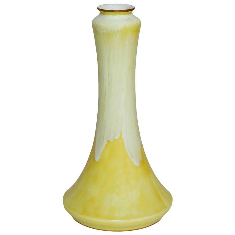 Sevres Porcelain Vase with a Decor of White Spillings For Sale