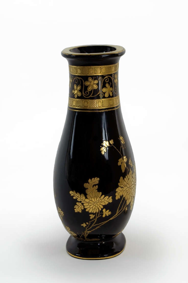 Japonisme Baccarat Black 'Onyx' Cristal Vase