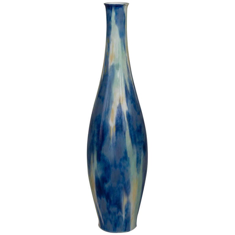 Sevres Porcelain Vase with a 'Grand Feu' Decor For Sale