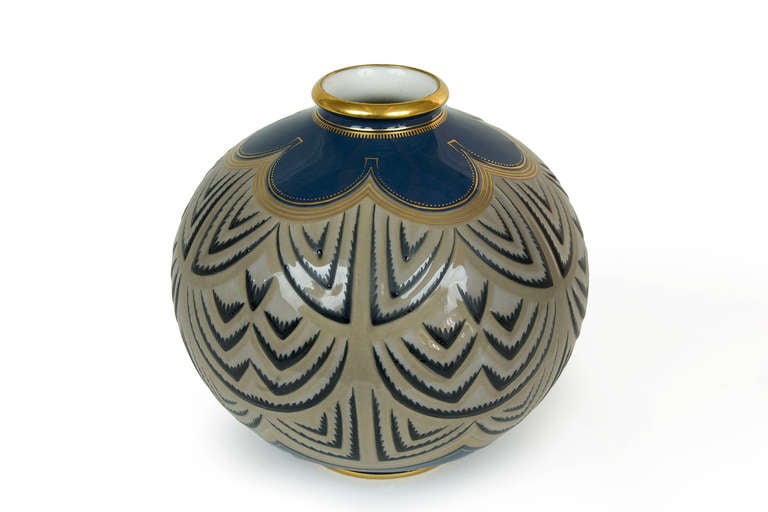 Sevres Porcelain Art Deco Vase