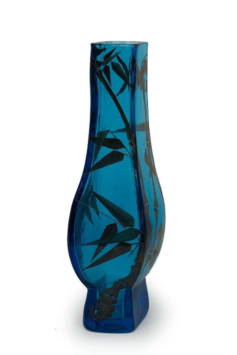 French Crystal Vase by Eugène Rousseau For Sale