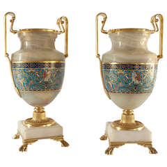 Antique Pair of Large Amphora Vases by Barbedienne