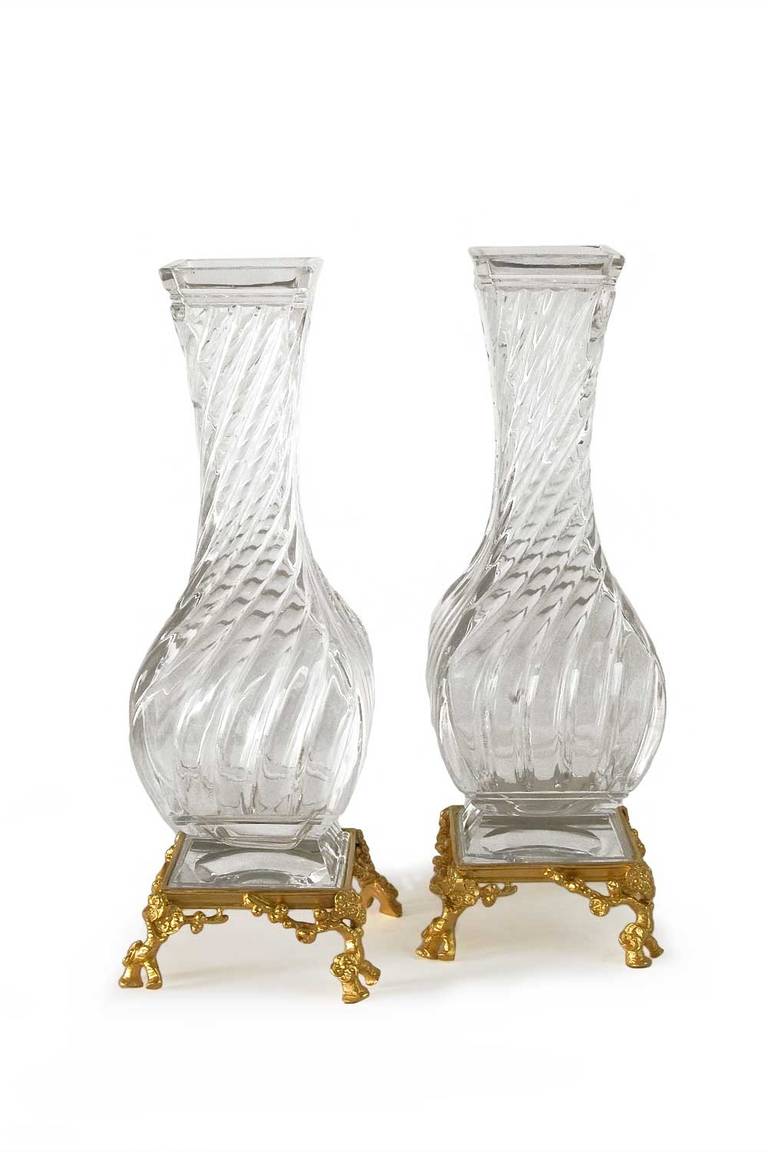 Pair of Baccarat Crystal Vases