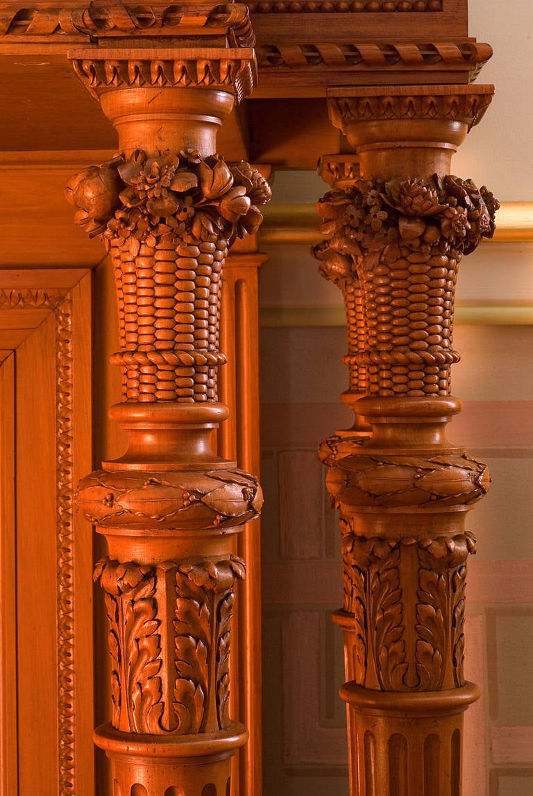 19th Century Rare and Precious Box Wood Cabinet by Honore Dufin For Sale