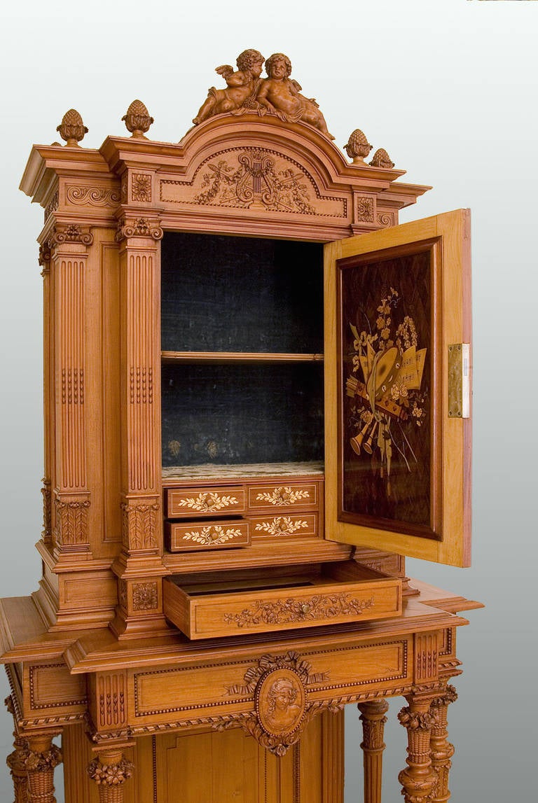 Rare and Precious Box Wood Cabinet by Honore Dufin For Sale 2