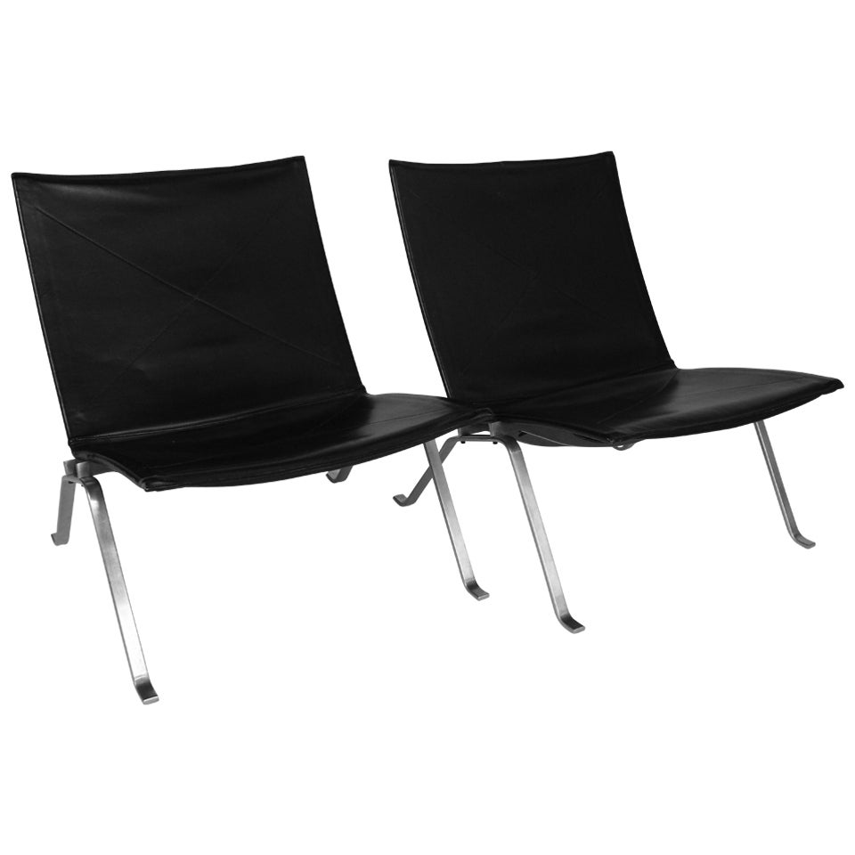 Scandinavian Modern Poul Kjaerholm  PK22 Chairs, Edition E. Kold Christensen For Sale