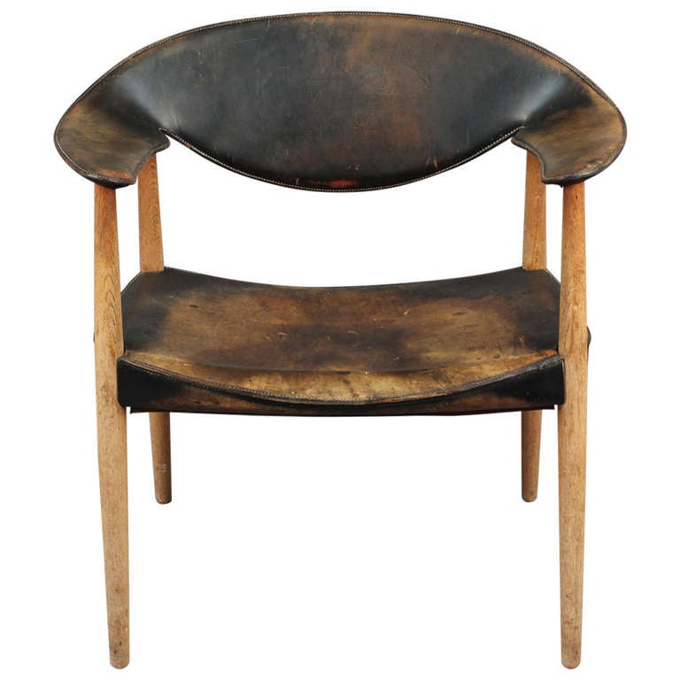 Scandinavian Modern Ejner Larsen and Bender Madsen Metropolitan Chair For Sale