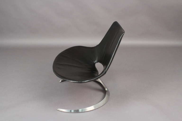 Danish Scandinavian Modern Kastholm and Fabricus Scimitar Chair For Sale